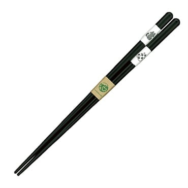 アオバ　若狭塗箸　ＥＦとんぼ玉　ぽつんとねこ　食洗機対応(黒　23.0cm)