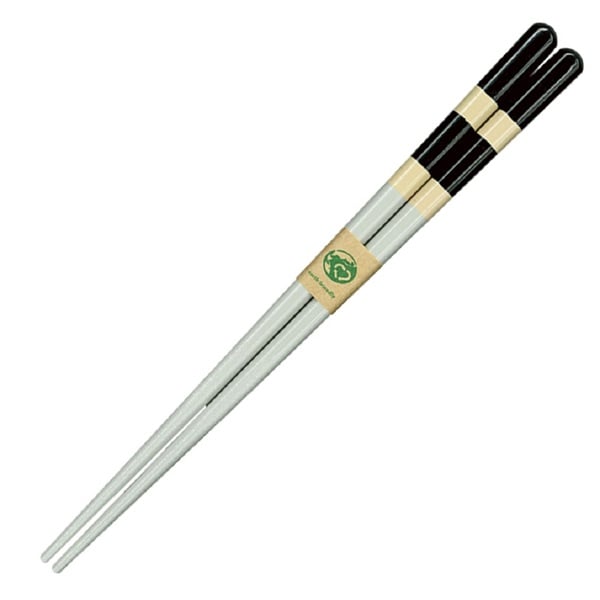 アオバ　若狭塗箸　ＥＦボーダー　食洗機対応　23.0cm(黒)