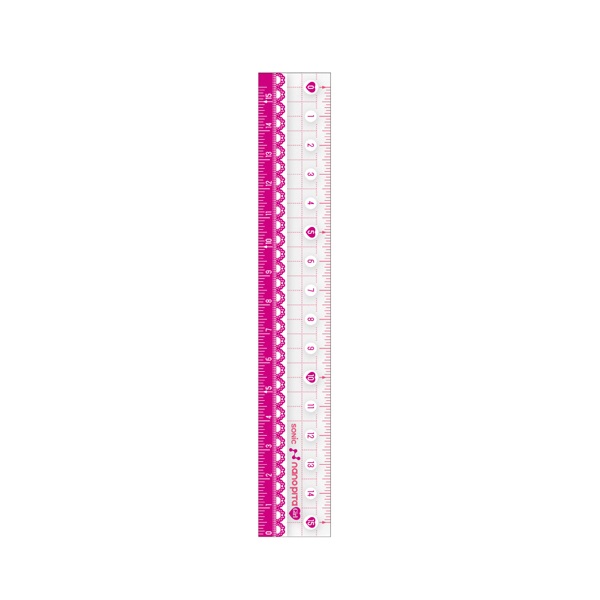 ナノピタ ガール 直線定規 15cm リバーシブル(SK‐7640)