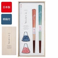 イシダ　桐箱箸置付夫婦箸　富士見桜　ギフト　日本製(富士見桜)