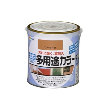 アサヒペン　水性　多用途カラー　0.7L　ペンキ　DIY　塗装(カーキー色)