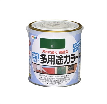 アサヒペン　水性　多用途カラー　0.7L　ペンキ　DIY　塗装(緑)