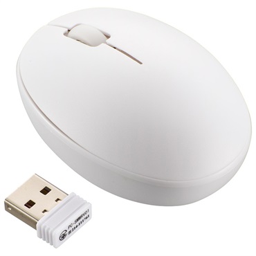 充電式BlueLED静音ワイヤレスマウス  Sサイズ 抗菌タイプ ホワイト　PC-SMW01BS3SR-W　オーム電機