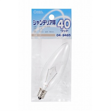 オーム電機 シャンデリア球 40W クリア OHM | イオンスタイル