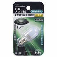 オーム電機　LED電球 ナツメ球形 E12/0.2W 電球色　OHM(昼白色)