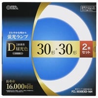 オーム電機　丸形蛍光ランプ 32形+40形 3波長形昼光色 長寿命タイプ 2本セット　OHM(30形+30形)