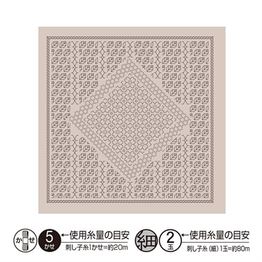 刺し子　花ふきん布パック　「La bouquetière」