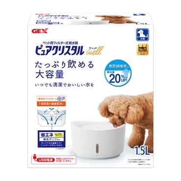 ピュアクリスタル ウェル 犬用 ホワイト 1.5L ジェックス