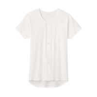 愛情らくらく ワンタッチシャツ 半袖 ホワイト グンゼ GUNZE(LL)