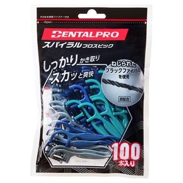 デンタルプロ スパイラルフロスピック 100本 DENTALPRO | イオン
