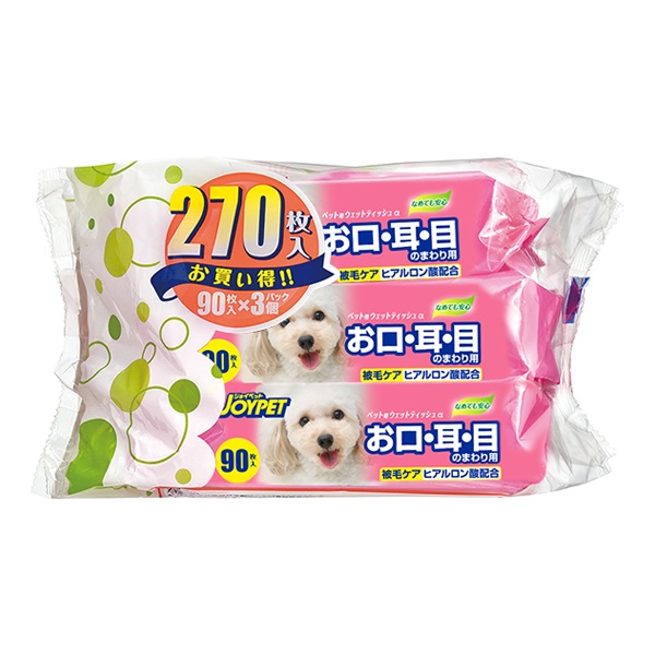 ジョイペット ウェットティッシュ お口・耳・目用 90枚×3個 ジョイペット JOY PET アース・ペット(お口・耳・目のまわり)
