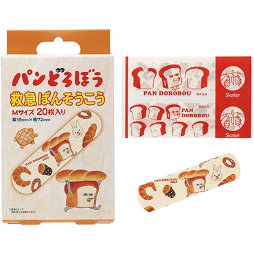 スケーター 救急ばんそうこう パンどろぼう Mサイズ 20枚入り 絆創膏
