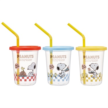 スケーター ストロータンブラー3個 スヌーピー 80s PEANUTS