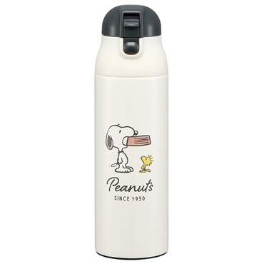 スケーター ワンプッシュマグボトル スヌーピー バッジ PEANUTS SNOOPY