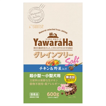 ヤワラハ グレインフリー ソフト チキン&野菜入り 600g ヤワラハ YawaraHa マルカン