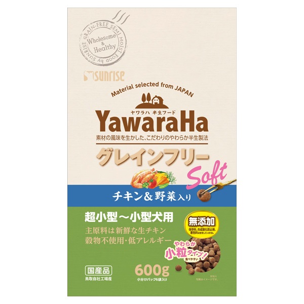 Yawaraha グレインフリー ソフト 600g×10袋 ヤワラハ グレインフリー ソフト チキン&野菜入り 600g ヤワラハ
