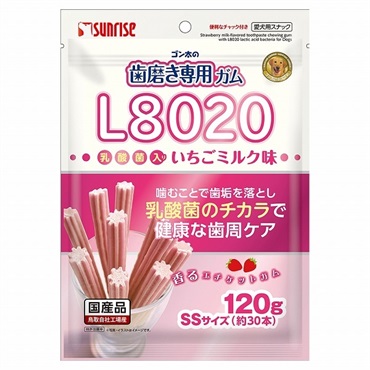 ゴン太の 歯磨き専用ガム L8020乳酸菌入り 120g サンライズ sunrise マルカン(いちごミルク味)