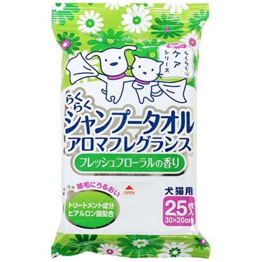 らくらく シャンプータオル フレッシュフローラルの香り 25枚 スーパーキャット