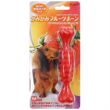 かみかみ フルーツボーン ストロベリー M セミハードタイプ 1個 スーパーキャット