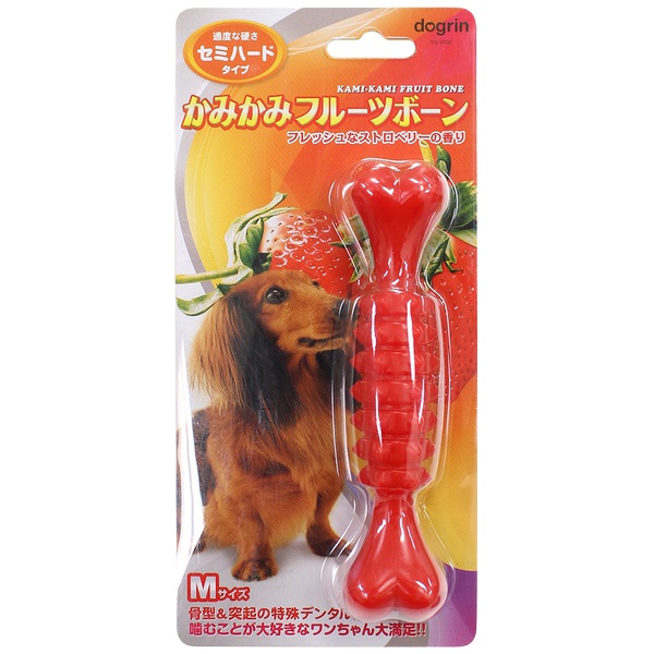 かみかみ フルーツボーン ストロベリー M セミハードタイプ 1個 スーパーキャット(1個)