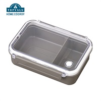 ホームコーディ　シンプル1段ランチボックス　490ml(ダークグレージュ)