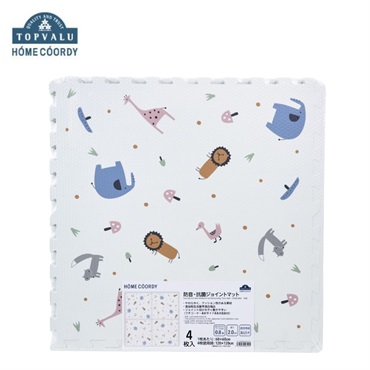 ホームコーディ　防音・抗菌ジョイントマット　厚さ2cm　動物柄(60×60cm（4枚入り）)