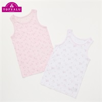 オーガニックコットン タンクトップ2枚組インナー 柄 GIRLS 女の子 トップバリュ キッズ 100cm-130cm(2枚組-100cm)