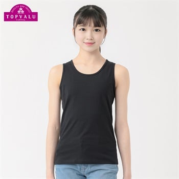 ピースフィット クール コットン100％ GIRLS タンクトップ 女の子 トップバリュ キッズ 100cm-165cm(ブラック-100cm)