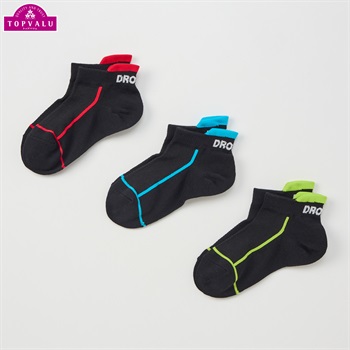 スニーカーインソックス３足組 男の子 トップバリュ キッズ(かかとベロ-16-21cm)