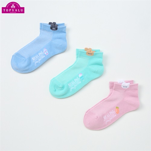 スニーカーインソックス３足組 女の子 トップバリュ キッズ