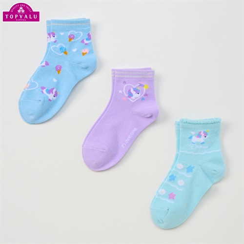 ショートクルー丈ソックス３足組 女の子 トップバリュ キッズ
