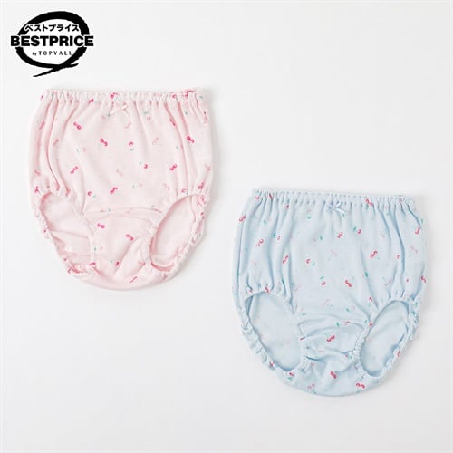 コットンブレンド フライス編みショーツ2枚組 110cm-130cm キッズ 女の子 トップバリュベストプライス