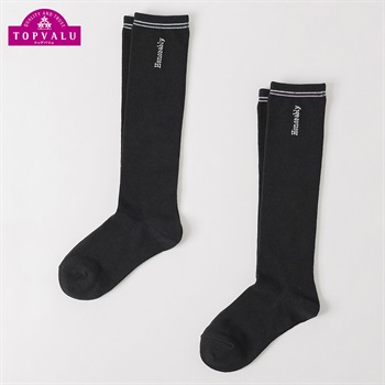 カジュアルソックス 2足組（ハイソックス）19-24cm キッズ 女の子 トップバリュ(2足組A-19-24cm)