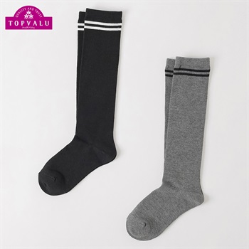 カジュアルソックス 2足組（ハイソックス）19-24cm キッズ 女の子 トップバリュ(2足組C-19-24cm)