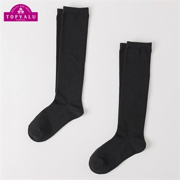 カジュアルソックス 2足組（ハイソックス）19-24cm キッズ 女の子 トップバリュ(2足組D-19-24cm)