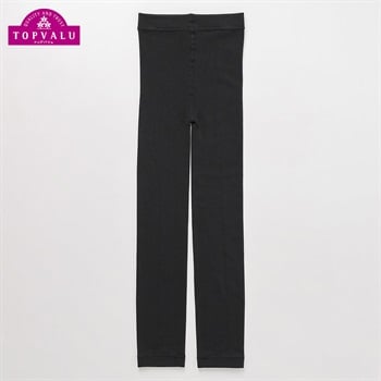 ピースフィットウォーム フィットレギンス10分丈 100ｰ160cm（厚地・裏起毛・160デニール相当）キッズ 女の子 トップバリュ(ブラック-100ｰ130cm)