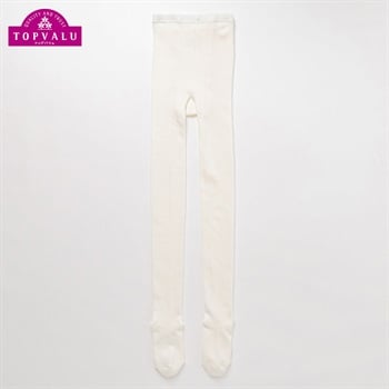 ピースフィットウォーム コットンブレンドタイツ 105-150cm（綿混・後ろマチ付） キッズ 女の子 トップバリュ(ホワイト-105cm)