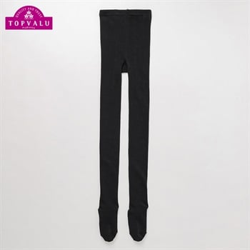 ピースフィットウォーム コットンブレンドタイツ 105-150cm（綿混・後ろマチ付） キッズ 女の子 トップバリュ(ブラック-105cm)