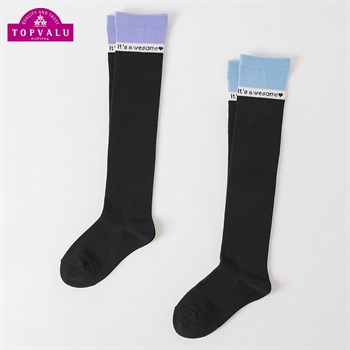 カジュアルソックス 2足組（オーバーニー）16-21cm キッズ 女の子 トップバリュ(2足組D-16-21cm)