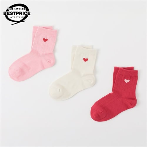 カジュアルソックス クルー丈３足組 16-21cm キッズ 女の子 トップバリュ ベストプライス