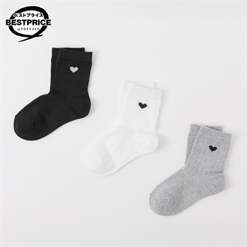 カジュアルソックス クルー丈３足組 16-21cm キッズ 女の子 トップバリュ ベストプライス(3足組D-16-21cm)