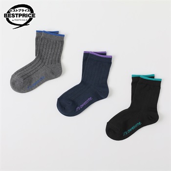 カジュアルソックス クルー丈３足組 16-21cm キッズ 男の子 トップバリュ ベストプライス(3足組D-16-21cm)