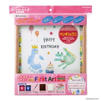 シャチハタ FirstArt ファーストアート 色紙 ペンギンとワニ 手形・足形(4974052399282)