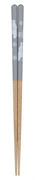 石井商店　天然木　しろくま　食洗箸２３ｃｍ(グレー)