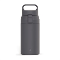 プラスエー ハンドル付きワンプッシュステンレスボトル(ブラック-0.35L)