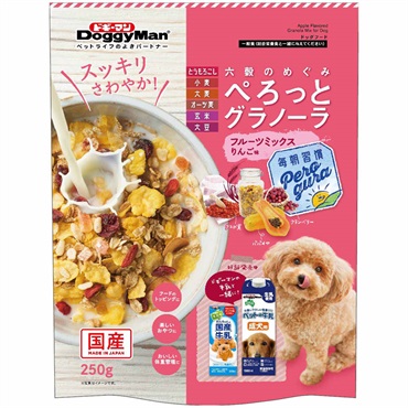 ぺろっとグラノーラ 250g ドギーマンハヤシ(ぺフルーツミックスりんご味)