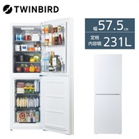 ツインバード 231L 2ドア冷凍冷蔵庫 HR-E923W【標準配送料2000円＋標準