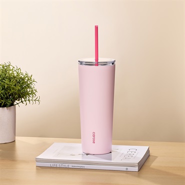 カローテ　ClearTopタンブラー　ストロー付き　950ml(ピンク)