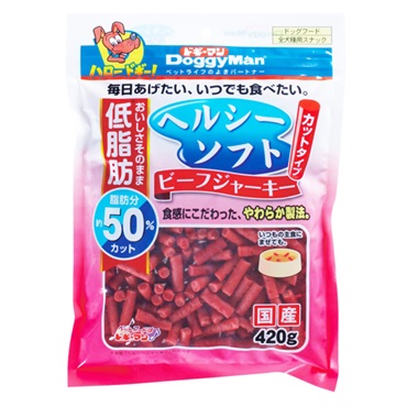 ヘルシーソフト ビーフジャーキー カットタイプ 420g ドギーマン DoggyMan ドギーマンハヤシ