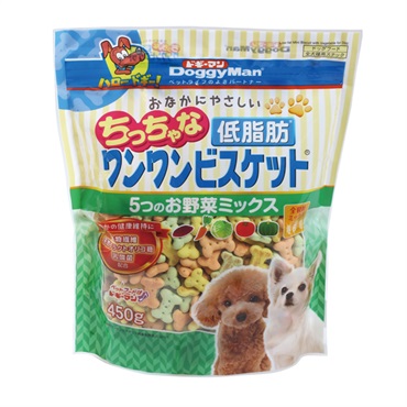 おなかにやさしい ちっちゃな 低脂肪 ワンワンビスケット 5つのお野菜ミックス 450g ドギーマン DoggyMan ドギーマンハヤシ